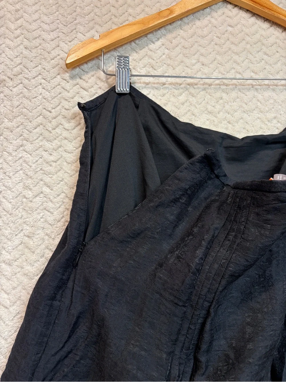 J.Jill Black Jacquard Floral Midi Skirt 16 Whimsigoth Dark Coquette Goth 90s